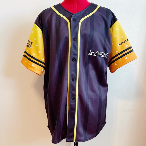 Demon Slayer Zenitsu Lightning Hypelethics Baseball Jersey & Vinyl Decals Bundle - Picture 6 of 12